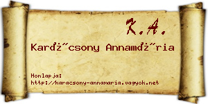 Karácsony Annamária névjegykártya